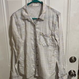 Maurice Casual Plaid Shirt - White